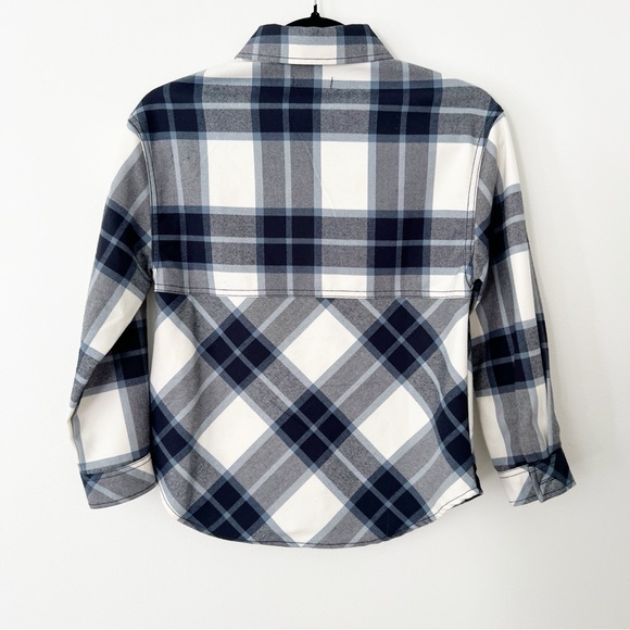 Blumind Shirt NWT Plaid Blue Grey White Flannel Kids Size 8 - Picture 2 of 6